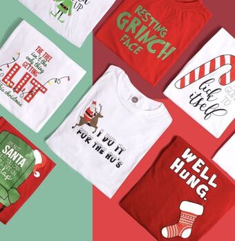 Unisex 165gsm 100% cotton comical christmas tees