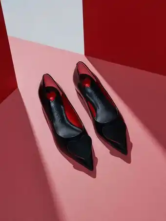 Charles & Keith Amora heart cut-out ballerina pumps - black offer