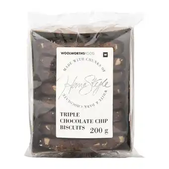 Woolworths Triple chocolate chip biscuits 200 g offer