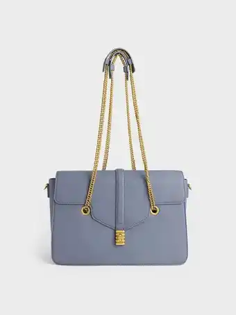 Charles & Keith Blair double chain handle bag - denim blue offer