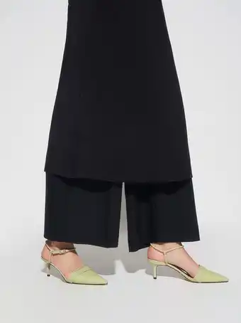 Leather rope detail pumps
 - green