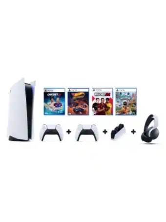 Sony ps5 4 game bundle inclu controller.headset.charge stat