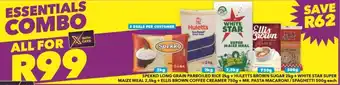 Shoprite Spekko Long Grain Parboiled Rice 2kg + Huletts Brown Sugar 2kg + White Star Super Maize Meal 2,5kg offer