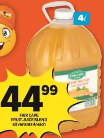 Shoprite Fair Cape Fruit Juice Blend 4L offer