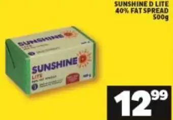 Shoprite Sunshined Lite 40% Fat Spread 500g offer