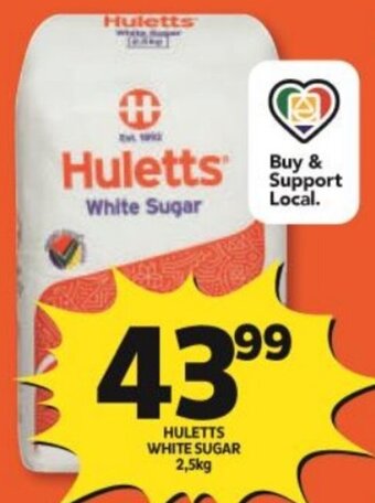 Shoprite Hulletts White Sugar 2,5kg offer