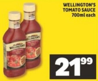 Shoprite Wellington's Tomato Sauce 700ml offer