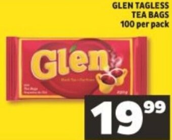 Shoprite Glen Tagless Tea Bags 100 per Pack offer