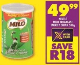 Shoprite Nestlé Milo Breakfast Energy Drink 500g offer