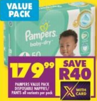 Shoprite Pampers Value Pack Disposable Nappies/Pants offer