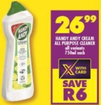 Shoprite Handy Andy Cream All Purpose Cleaner 750ml offer