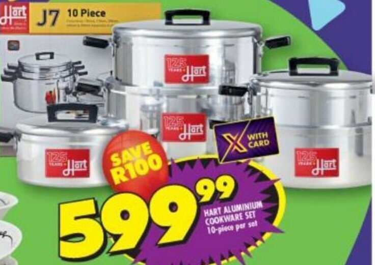 Hart Aluminium Cookware Set 10Piece offer at Shoprite