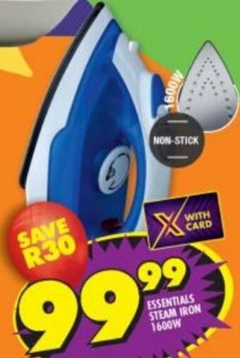 Shoprite Essentials Steam Iron 1600W offer