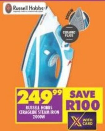 Shoprite Russell Hobbs Ceraglide Steam Iron 2000W offer