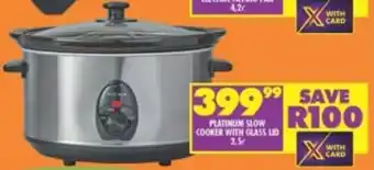 Shoprite Platinum Slow Cooker With Glass Led 3,5L offer