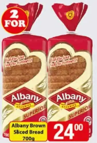 Check Save Albany Brown Sliced Bread 700g offer