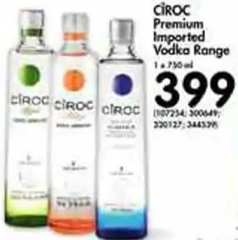 Makro Ciroc Premium Imported Vodka Range 750ml offer