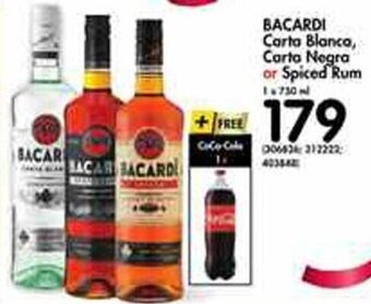 Makro Bacardi Carba Blanca, Carta Negra or Spiced Rum 750ml offer