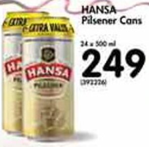 Hansa Pilsener Cans 500ml offer at Makro