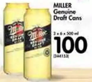Miller Genuine Draft Cans