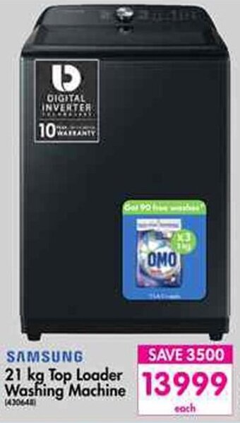 Makro Samsung 21kg Top Loader Washing Machine offer
