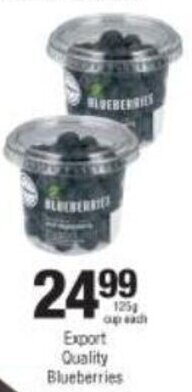 Checkers Export Quality Blueberries 125g offer