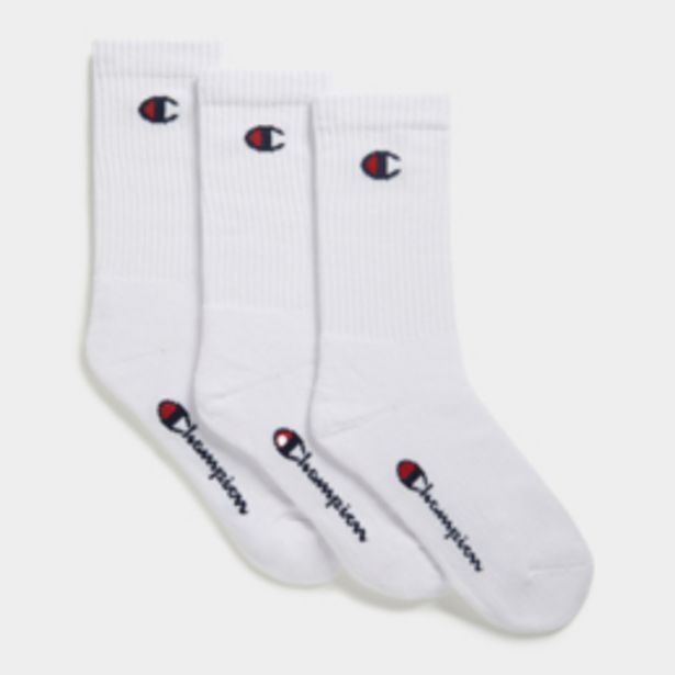 Champion 3pack white socks offer at Sportscene