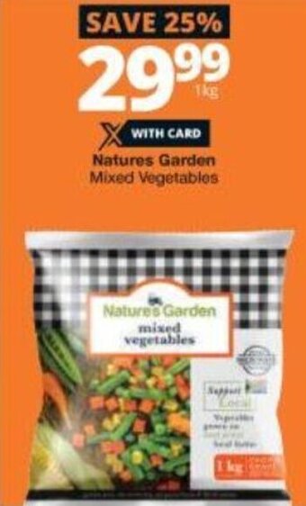 Checkers Natures Garden Mixed Vegetables 1kg offer