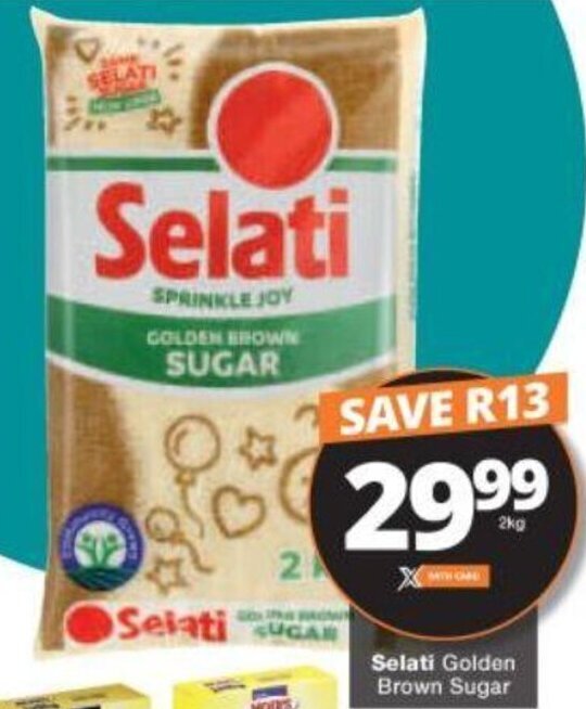 Selati Golden Brown Sugar 2kg offer at Checkers