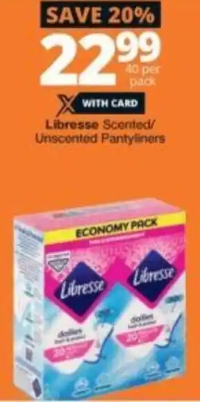Libresse Scented/ Unscented Pantyliner 40 per Pack