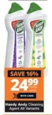Checkers Handy Andy Cleaning Agent All Variants offer