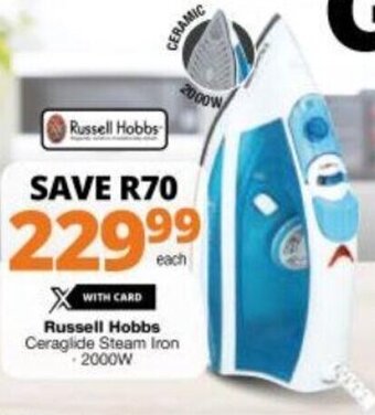Checkers Russell Hobbs Ceraglide Steam Iron 2000W offer