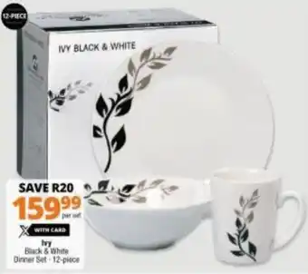 Checkers Ivy Black & White Dinner Set 12-Piece offer