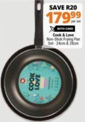 Cook & Love Non-Stick Frying Pan Set- 24cm & 28cm
