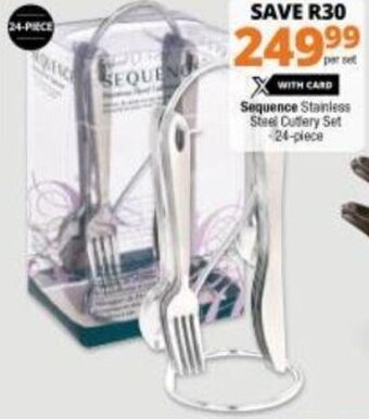 Checkers Sequence Stainless Steel Cutlery Set 24-piece offer