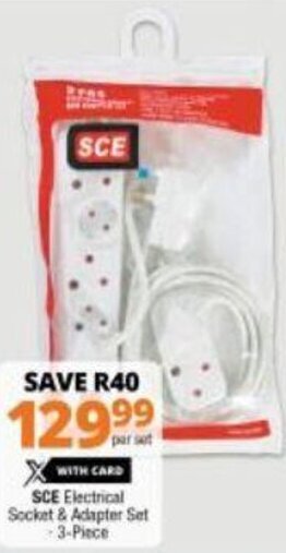 SCE Electrical Socket & Adapter Set 3-Piece