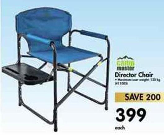 Camp Director Chair 120kg offer at Makro