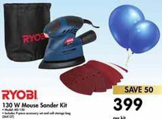 Ryobi Mouse Sander Kit 130W offer at Makro