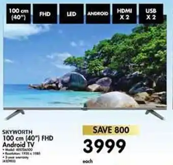 Makro Skyworth FHD Android TV 100cm 40" offer