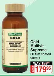 Dis-Chem Gold Multivit Supreme-60 Film Coated Tablets offer