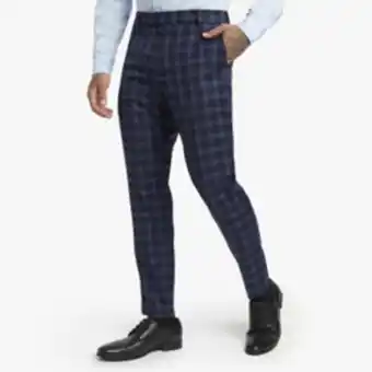 Markham Mkm navy smart bold check trousers offer