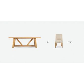 Coricraft Jefferson dining table in natural (2.4m) & mayfair dining chairs offer