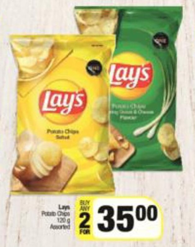 Lay's Potato Chips Assorted 2 x 120g offer at Spar