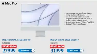 Incredible Connection iMac Pro 24-inch M1 256GB Silver 4P offer