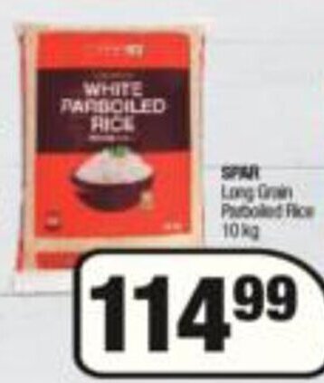 Spar Long Grain Parboiled Rice 10kg offer at Spar