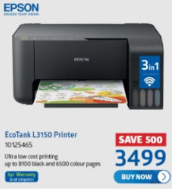 Incredible Connection Epson EcoTank L3150 Printer offer