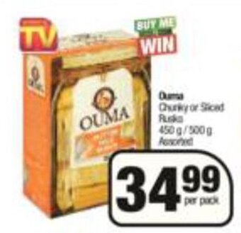 Ouma Chunky or Sliced Rusks Assorted 450g / 500g
