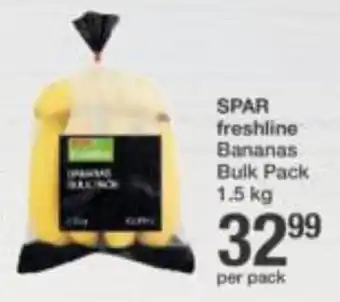 Spar Spar Freshline Bananas Bulk Pack 1.5kg per pack offer