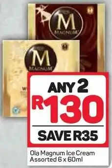 Pick n Pay Ola Magnum Ice Cream Assorted 6 x 60ml offer