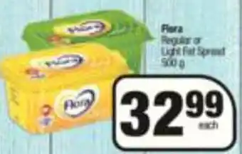 Spar Flora Regular or Light Fat Spread 500g offer